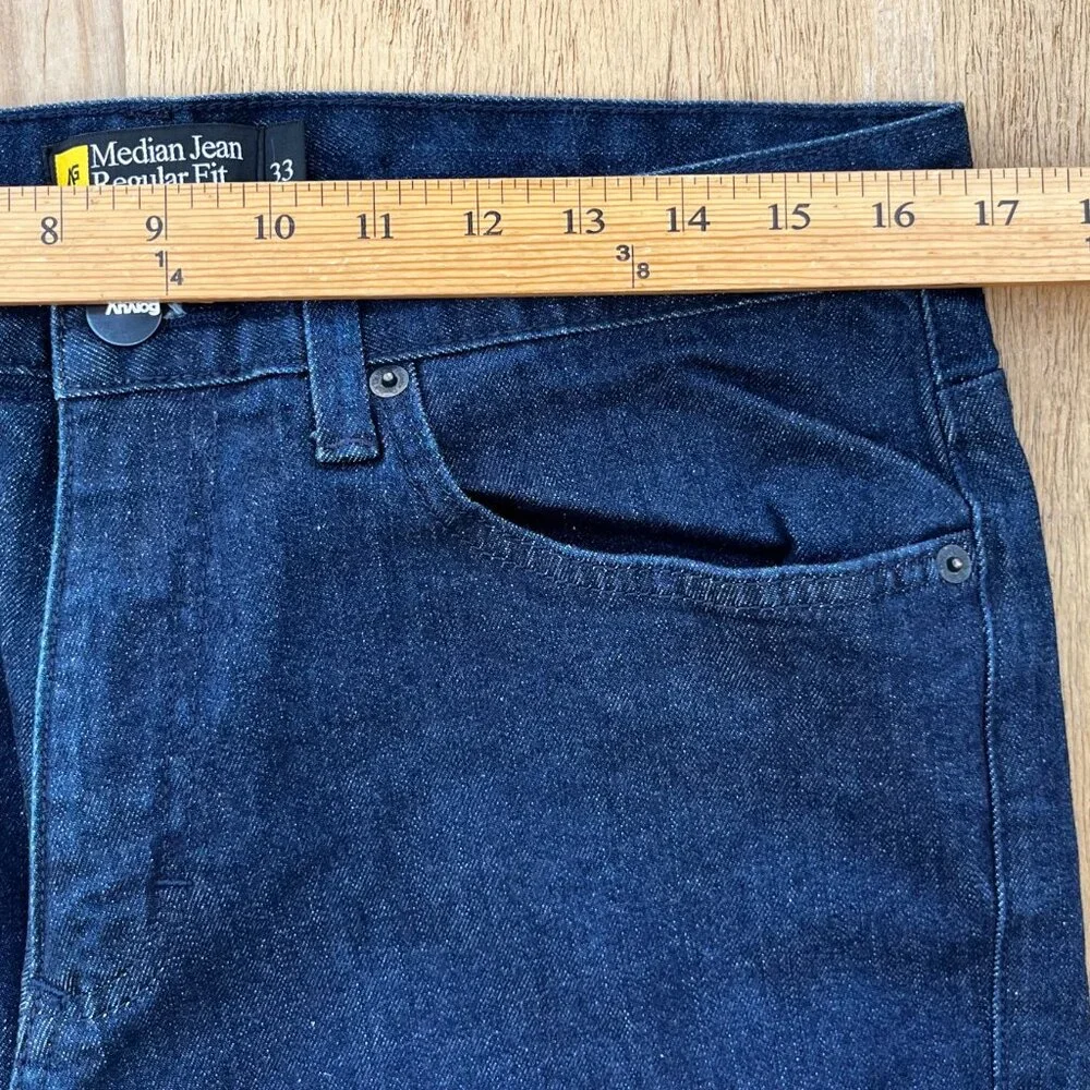ANALOG MEDIAN JEANS MEN’S sz 33W 33L Regular Fit Dark Wash Straight Leg - Picture 9 of 12
